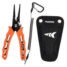  Cutthroat 7 inch Fishing Split Ring Pliers, 420 7" Split Ring Nose Orange