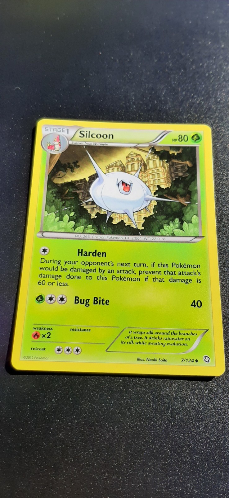Silcoon 7/124 Dragons Exalted Regular Uncommon Pokémon Card TCG Trading Game