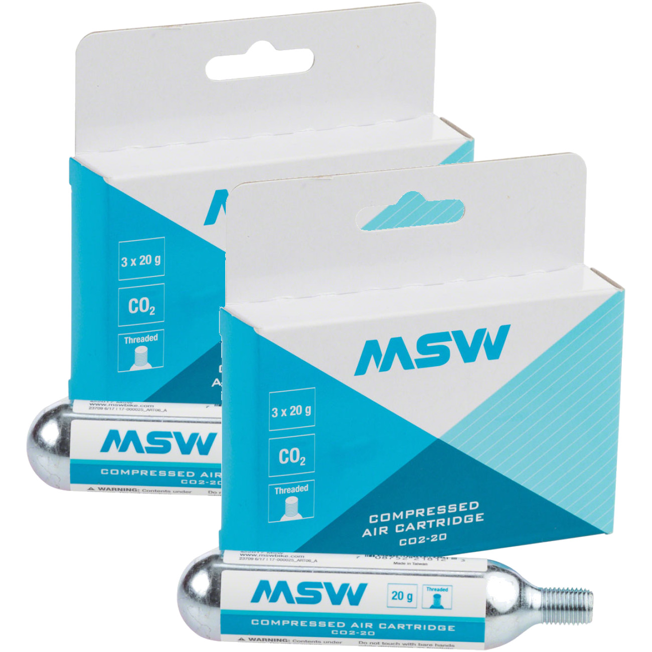 MSW CO2-20 Compressed Air Cartridges 20g Threaded 3-Pack Compatible with All 4890₽