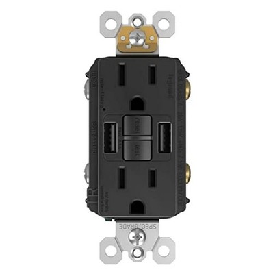 Legrand Radiant 1597TRUSBAABK 15 Amp GFCI Self Test Tamper Resistant Decorato...