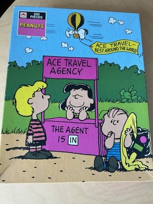 Vintage Peanuts 200 pc Puzzle Ace Travel Agency Linus Lucy