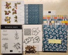 Stampin Up STAMP/DIE SET BUNDLE BOTANICAL PRINTS PRODUCT MEDLEY, DSP/DIECUTS
