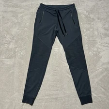 Alo Yoga Moto Jogger Pants Womens Medium Gray Ribbed Zip Pockets