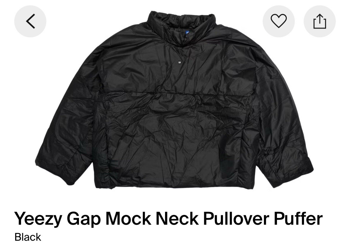 A*a様 Yeezy Gap balenciaga Mock Neck P Pu Balenciaga Yeezy Gap Mock Neck Puffer Black Pullover Size Large | eBay