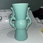 VINTAGE RED WING USA POTTERY CERAMIC GREEN VASE #1353 Teal 8” Tall *MINT