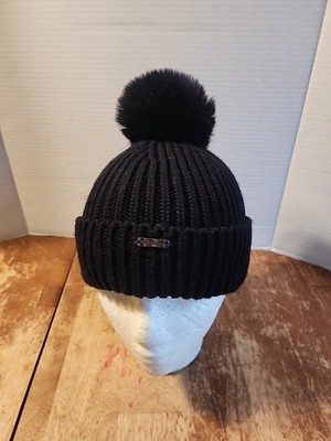 Steve Madden Women s Stocking Hat Pom Cap Black One size NWOT 