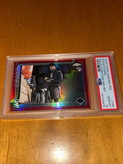 2025 Topps Chrome Update Edgar Quero Image Variation Red Refractor /5 PSA 10 SSP