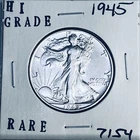1945 LIBERTY WALKING SILVER HALF DOLLAR HI GRADE U.S. MINT RARE COIN 7154