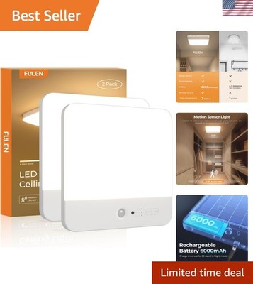 Cordless Motion Sensor Ceiling Light - Rechargeable LED - Perfect for Bathrooms