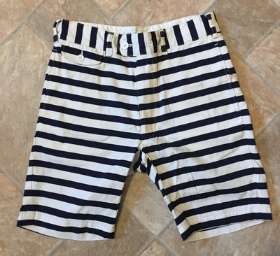 Engineered Garments Black & White Striped Chino Cotton Shorts Size 30 USA