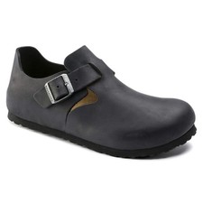 Birkenstock London Leather Unisex Slip on Shoes 166541 Black