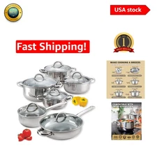 Versatile Induction Compatible 12-Piece Cookware Set for All Cooking Styles