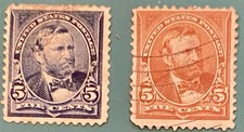 Us Stamps Two Very Old Ulysses S Grant Stamps Used