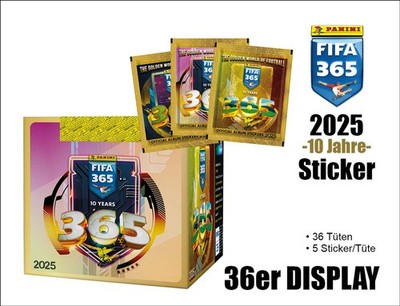 Panini FIFA 365 2024/25 Sticker (10 Jahre) - 36er DISPLAY