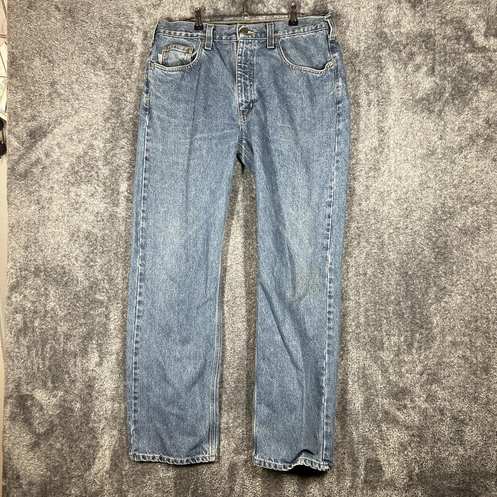 Mens 36x32 Blue Traditional Fit Straight Denim Workwear