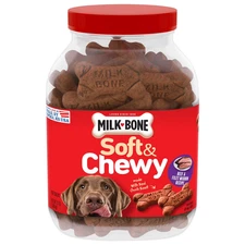 Milk-Bone Soft & Chewy Dog Treats 37 oz Beef & Filet Mignon Flavor High Protein.