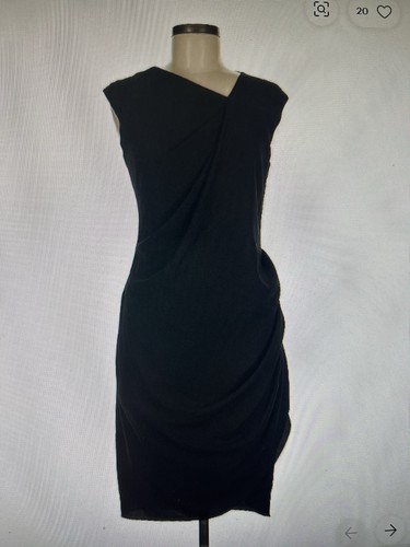 Helmut Lang, Abito Helmut Lang asimmetrico vintage nero. Taglia piccola.