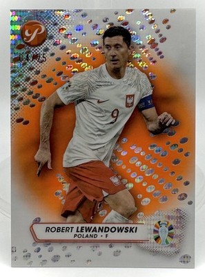 2023 Topps Pristine UEFA #123 - Robert Lewandowski Orange Refractor /25, NM!
