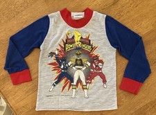 Vtg 90s Mighty Morphin Power Rangers Shirt Pajamas Youth Boy Sz 5 Saban 1996
