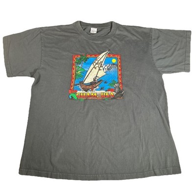 Vintage T-Shirt Men s XL Guam, USA Destination Tee 100% Cotton USA 90s Preshrunk