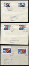 U.R.S.S. 1962 LETTERS FROM FLY COMPLETE SERIES AFFR.  2550/52+2550/I/52/I (1962)