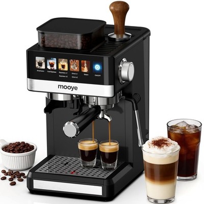 Espresso Machine 20 Bar Grinder Steam Frother Compact Mooye CM5519 20Bar Maker