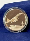 .925 Sterling Silver Round Franklin Mint 1976 Yearbook Concorde SST Lands 31G