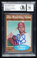 BAS 2011 Heritage The Sporting News All-Star Albert Pujols BGS Authentic 04k8