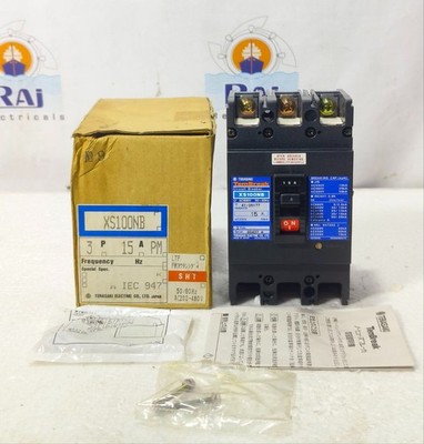 TERASAKI TEMBREAK XS100NB 3POLE 15A CIRCUIT BREAKER WITH 200-480 VAC SHUNT TRIP