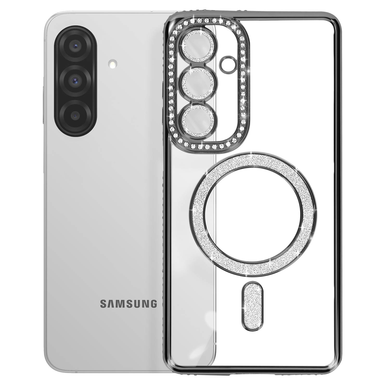 Coque Galaxy A26 strass anti-choc Avizar Diamond avec bordure surélevée en silicone