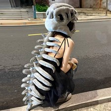 Realistic Dinosaur Skeleton Costume Set with Headgear - Fun Dress Up Gift