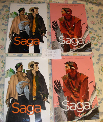 Saga #1 - 2 -Saga #2-2, 5th,7th, 3rd,4th printings very good plus