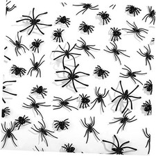 120 Pieces Plastic Spiders Halloween Realistic Fake Black Plastic Spiders 3
