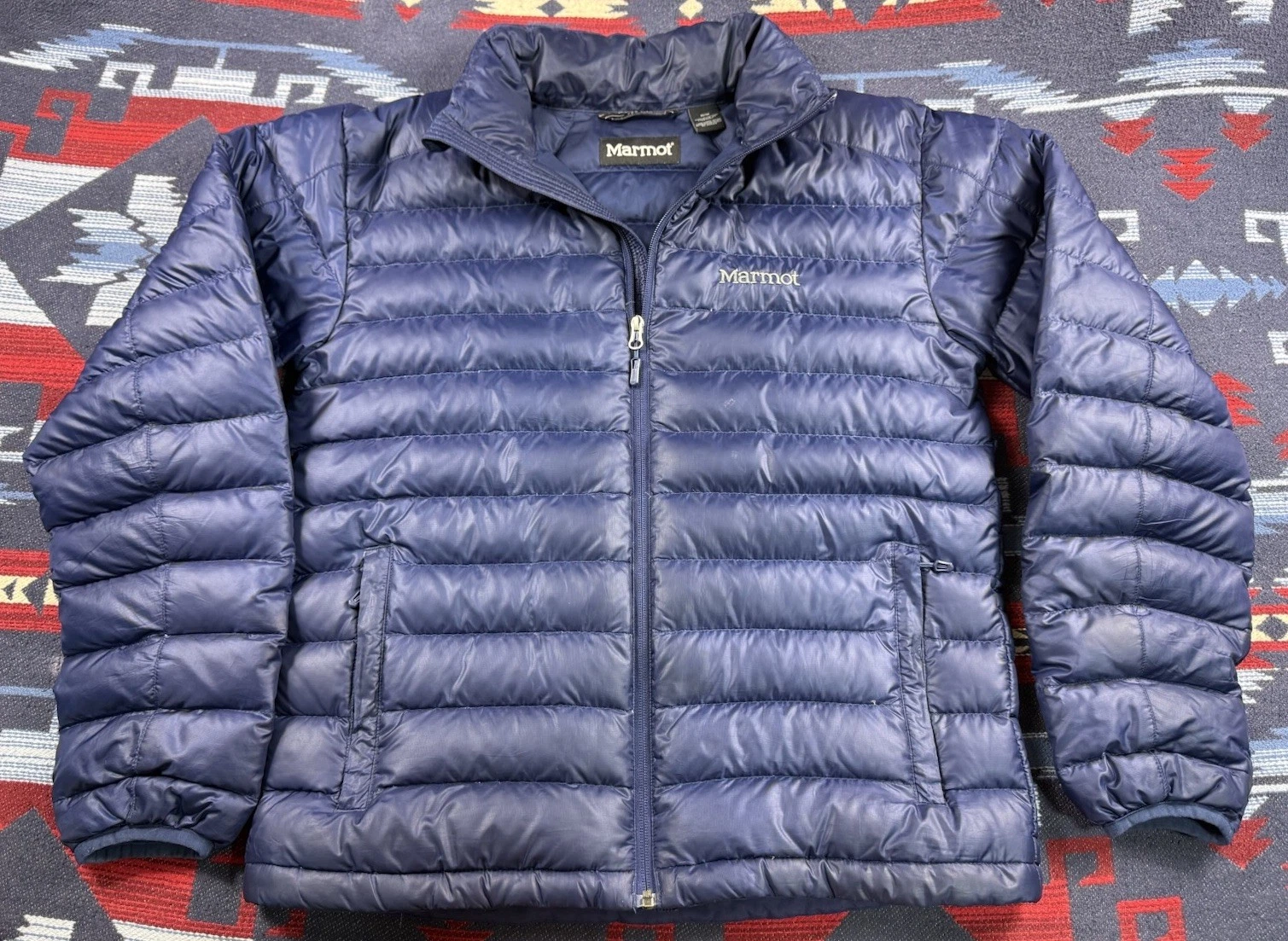 Marmot Men's M Azos Down Jacket 700 Fill Storm Cloud Navy Blue Coat Puffer Snow