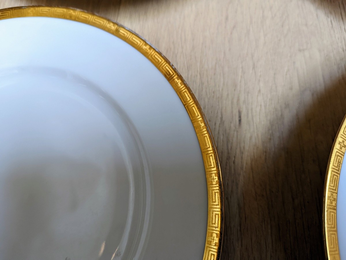 Epiag Royal Czechoslovakia Gold Greek Key China Porcelain 4 Dinner