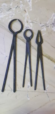 ''Blacksmith Tongs Set of 3 | Essential Tools for Forging, Knifemaking, Hammering