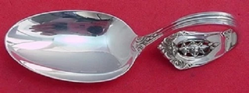 Rose Point by Wallace Sterling Silver Baby Spoon Bent Handle 3 1/2" Custom - Image 4 of 4