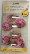Cookie Decorating Tip Set 4 sizes #3, 5, 14, 101 with 8-12" Bags Wilton last 1