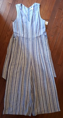 calvin klein striped jumpsuit