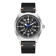 🔝 FIELD PILOT WATCH 24 ORE NERO JAPAN MIYOTA 8215 AUTOMATICO SUB 50M OROLOGIO ⌚