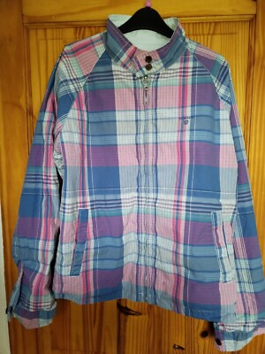 Gant Reversable Ladies Pink Tartan Coat Large UK