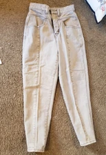 RARE Vintage 80's Women's Sostanza Gray Acid Jeans Button Zip Sz 0-2- small XS