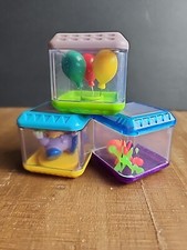 Fisher-Price Peek A Boo Blocks Lot Of 3 Sensory Stacking Balloons Jacks Clown
