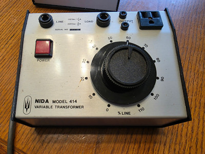 NIDA Model 414 Variable Transformer - 110VAC: 1 1/2A, 220VAC: 3/4A - AS-IS