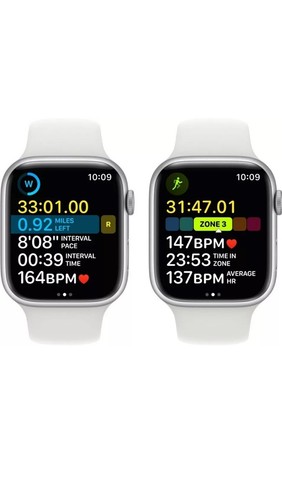 Apple Watch Series 8 GPS 41mm Silver Case S/M White Sport Band - Picture 5 of 5