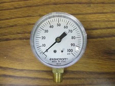 Ashcroft 2-1/2" Pressure Gauge 0-100 PSI 25W3000 H 02L 100
