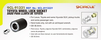 9CL-9113221 Toyota / Lexus Wheel Lock Nut Removal Socket 9CL-91321