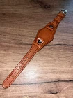 16mm leather handmade WW1 WW2 military trench wrist watch bund band cuff strap