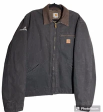 Vintage Carhartt J97 Detroit Blanket Lined Jacket Black Xl Tall W/ Huhtamaki