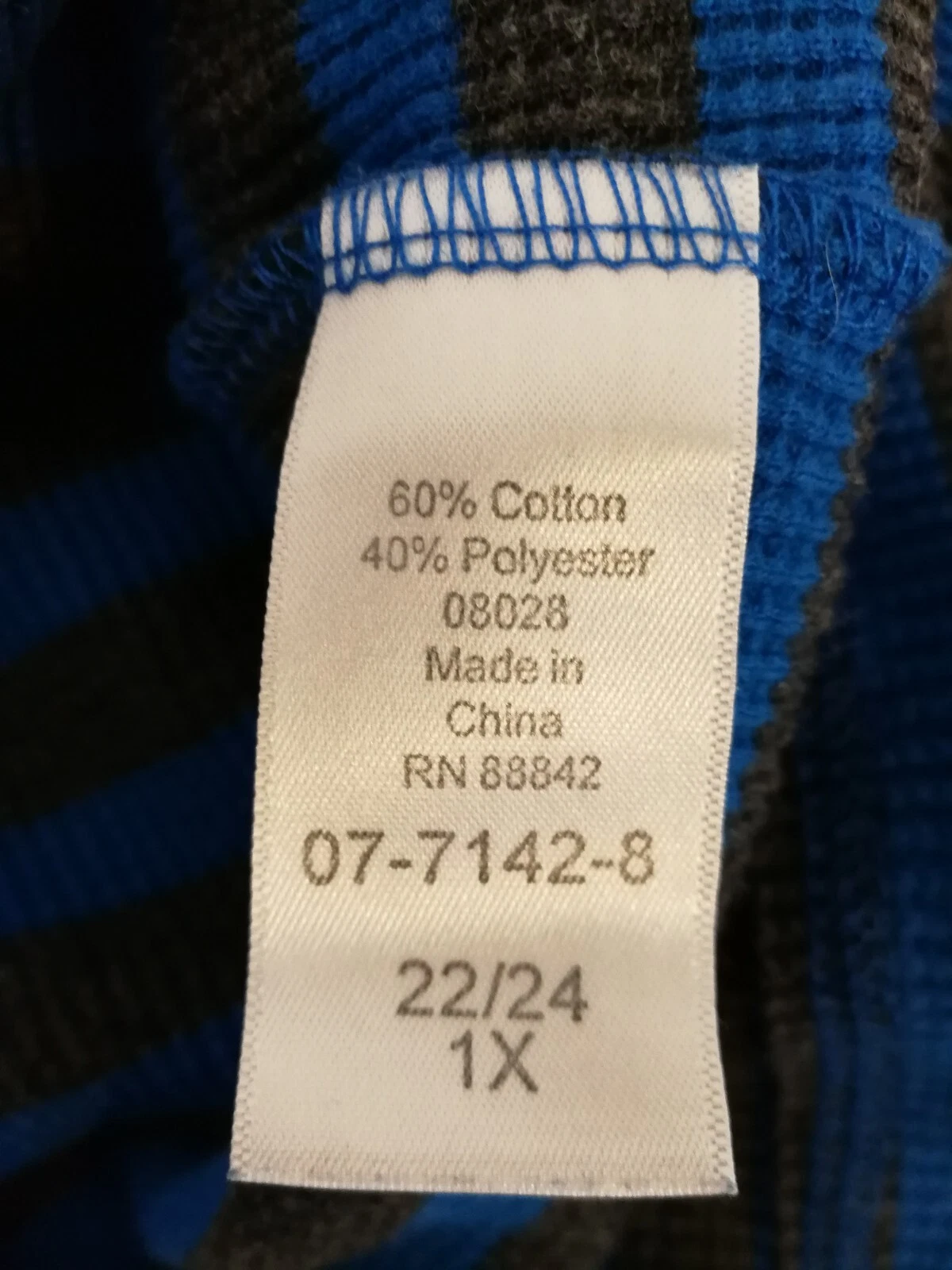 VETEMENTS Felpa donna dentro con cappuccio 1X più 22 24 blu grigio maglione pullover a righe manica lunga